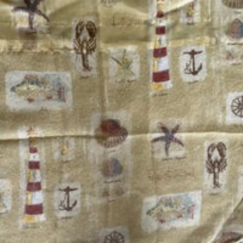 Vintage Waverly Ascot Valances Starfish Light House Beachcomber Beach 20